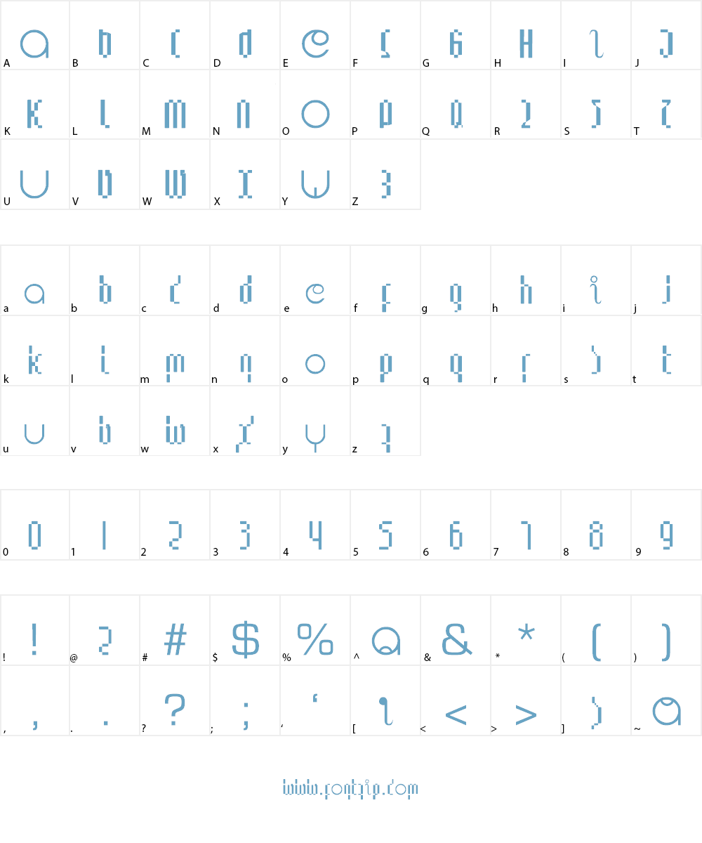 Lupanesque consqueezed Font Character